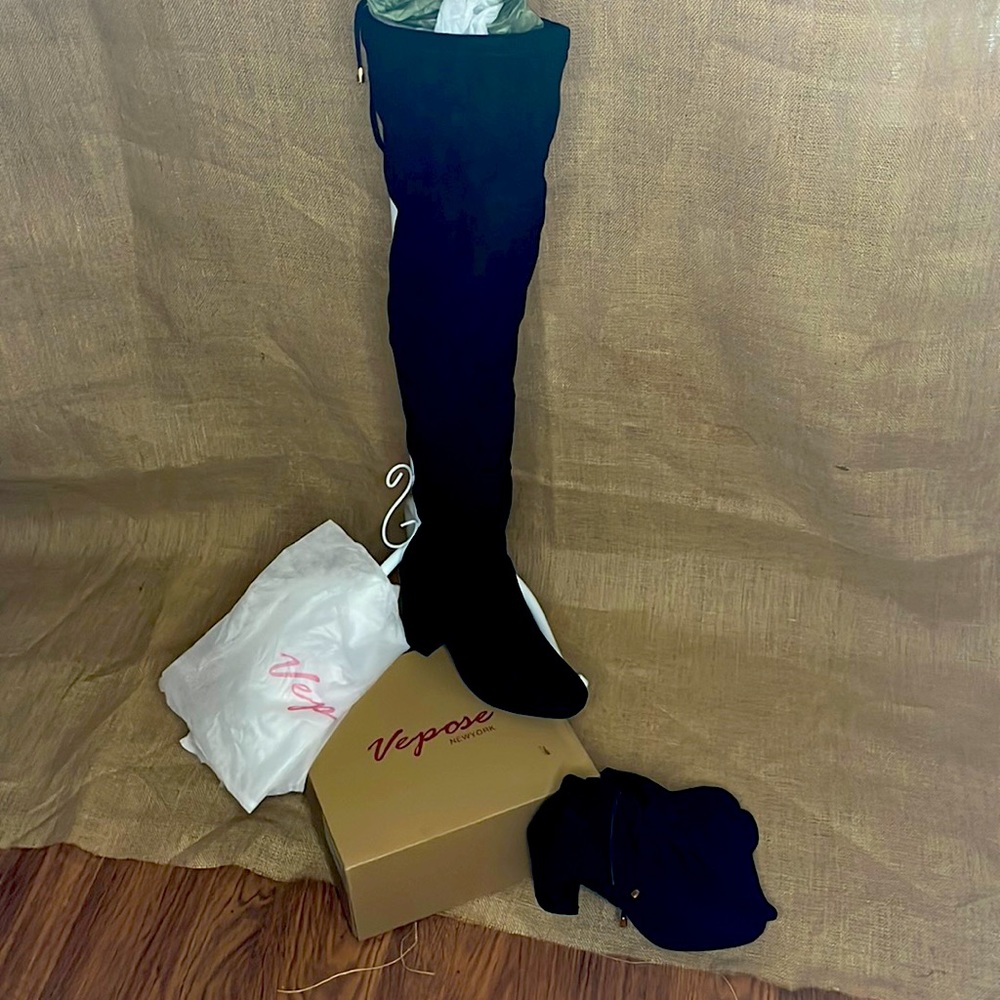Thigh High Faux Suede Boots (NWT)